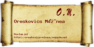 Oreskovics Mínea névjegykártya